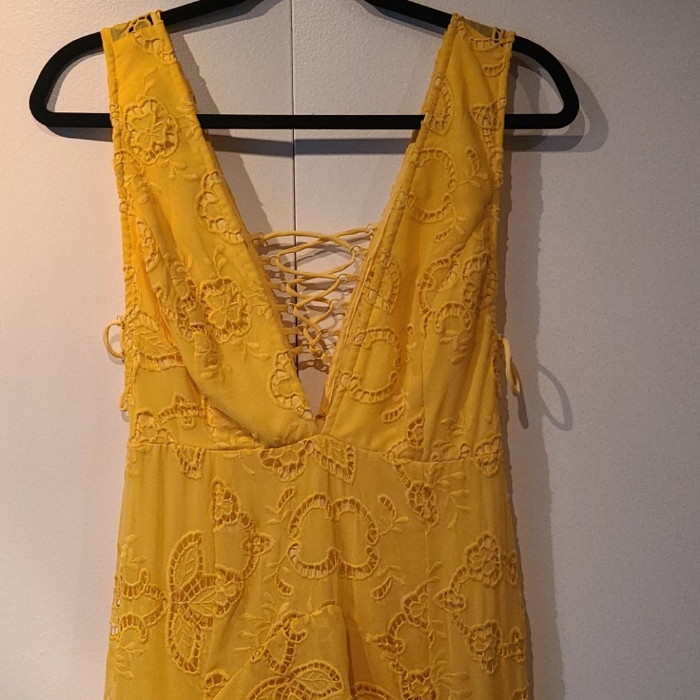 Free People. High Low dress, with lace up details.